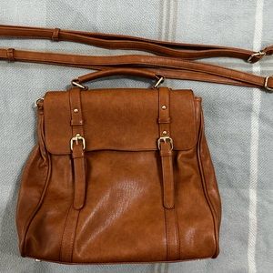 Faux Leather backback convertible to shoulder and cross body bag